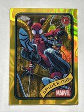 2025 Topps Chrome Marvel Spider-Girl 1st Yellow Lava Refractor #143