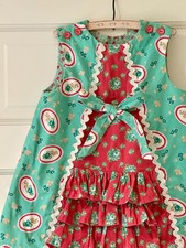 Girls Fall Ruffle A-Line Dress, Jumper, Size 4 4T, Preppy, Handmade, Fall