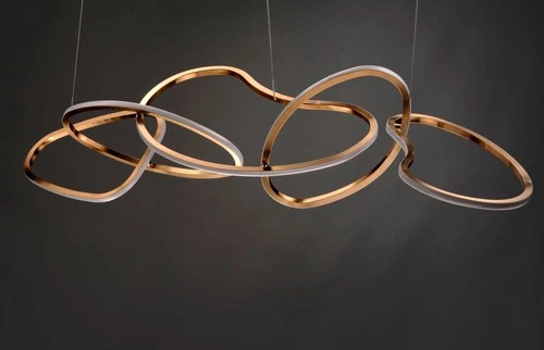 ET2 Unity 55" Brushed Champagne LED Modern Rings Pendant Light - Picture 1 of 10