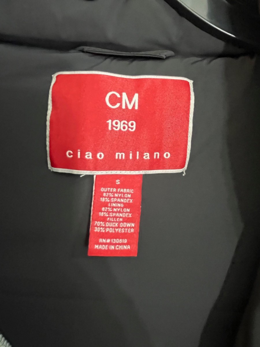 Ciao Milano Lia Jacket Black 100% Duck Down CM1969 Rhinestone