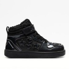 Image of Lelli Kelly Ruby Girls Hi Top School Sneaker Water Resistant with Heart & Stars
