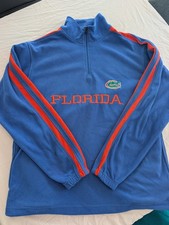 NCAA Florida Gators 1/4 Zip Fleece Sweatshirt Blue/Orange Men's Size M