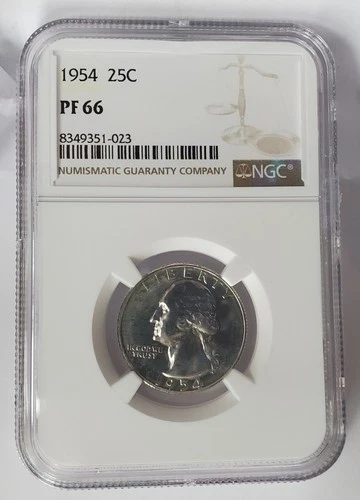 1954 Washington Silver Quarter NGC PF 66