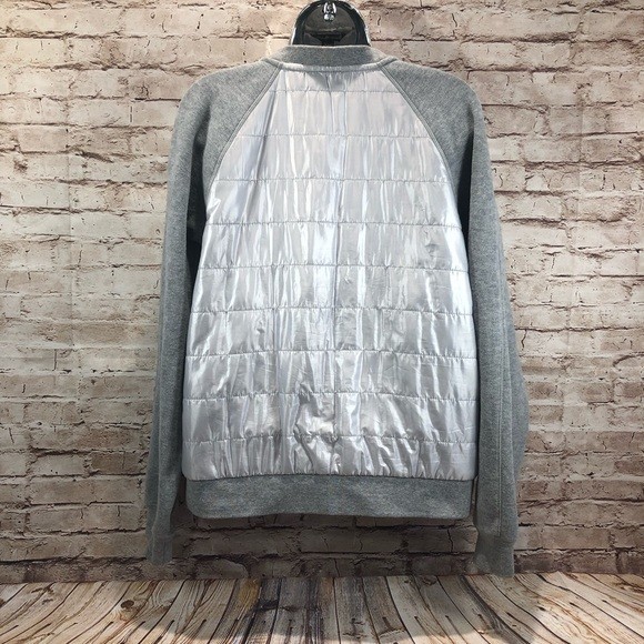 Tommy Baham Aruba silver grey puffer‎ bomber sz L image 4