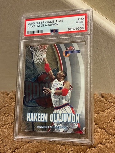2000 fleer Game Time Hakeem Olajuwon #90 Foil Card PSA 9 POP 1 1) 10