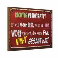 Holzschild 20X30 Cm Achtung Verheiratet Ist Mann Warnschild Hinweisschild Deko G