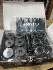 Calista Nouveau Black Velvet Rollers Curlers Set 12 Beauty Pageant Clips Wand