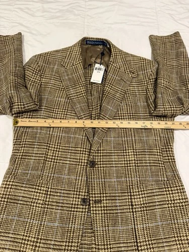 Polo Ralph Lauren RL67 Glen Plaid Jacket Summer Tweed 44R NWT image 2