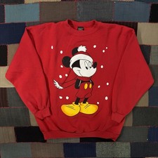 Vintage 90s Mickey Unlimited Jerry Leigh Graphic Crewneck Sweatshirt Red USA