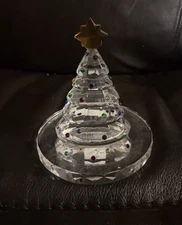 Partylite Sparkle Lite Crystal Christmas Tree Tea Light Candle Holder