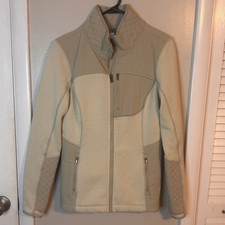 ATHLETA Truckee Womens Quilted Beige Sandcastle Heather Jacket Zip SZ M