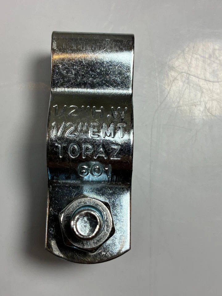 CONJUNTO DE 10 correias de cabide de conduíte Minerallac aço 1/2 polegada com parafuso e porca topázio 601 - Imagem 3 de 4