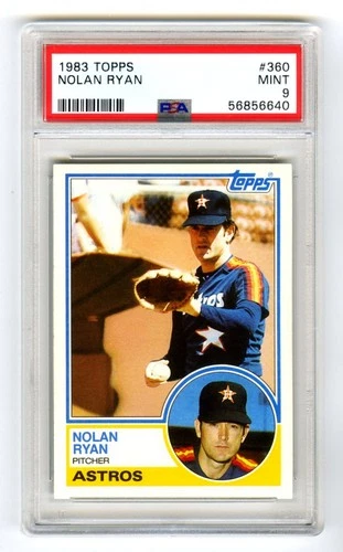 NOLAN RYAN~HOUSTON ASTROS~1983 TOPPS PSA-9 MINT MLB BASEBALL CARD#360 (NEW CASE)