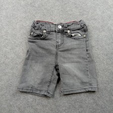 True Religion Jeans Shorts Kids 4 Gray Denim Bermuda Stretch Horseshoe