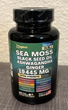 Sea Moss Black Seed Oil Ashwagandha Ginger   Extra Strength 16-in-1  120 Caps