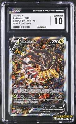 CGC Gem Mint 10 2022 Pokemon Lost Origin #186 Giratina V Ultra