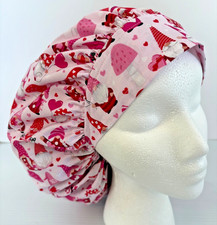 Valentine  s Day Gnome Print Size Large Medical Bouffant Scrub Cap Surgery Hat