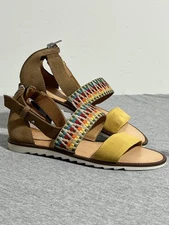 Frye and Co Shoes Womens Size 6 Sandals Suede Ankle Zip Multicolor