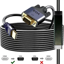 HDMI to VGA 30Ft Cable with IC, Gold-Plated HDMI to VGA Compatible for Computer