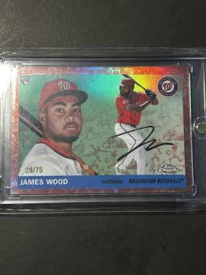 2025 Topps Chrome Platinum James Wood Toile Rose Gold Refractor /75 Jersey Match