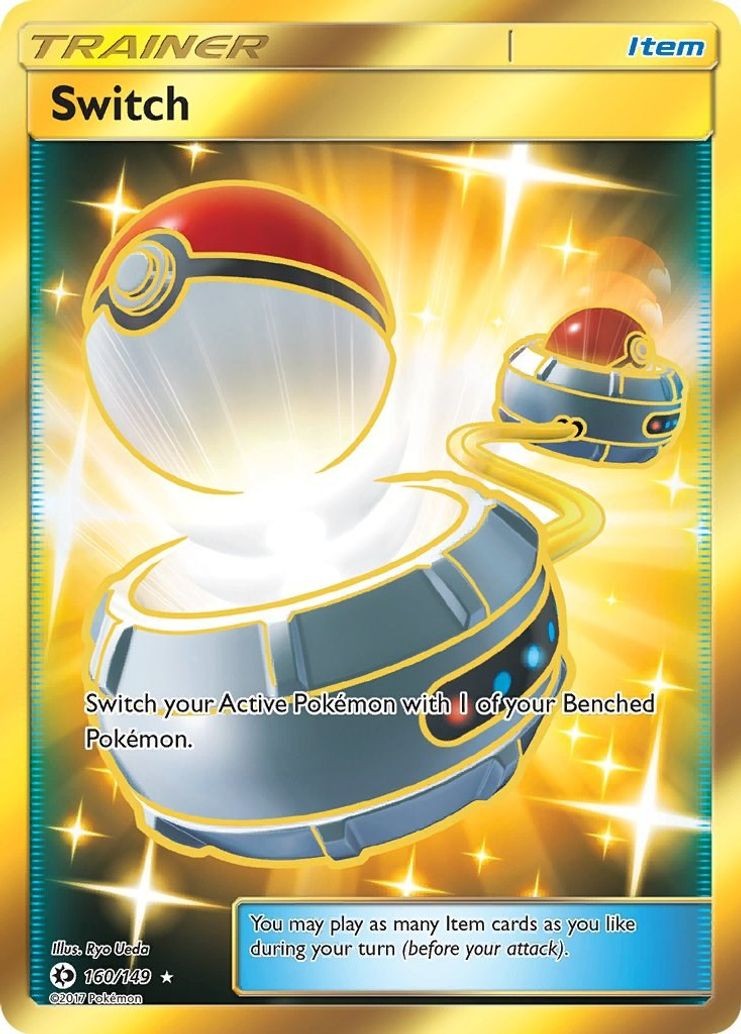 Switch - 160/149 - Pokemon Sun & Moon Base Set Secret Rare Card MP