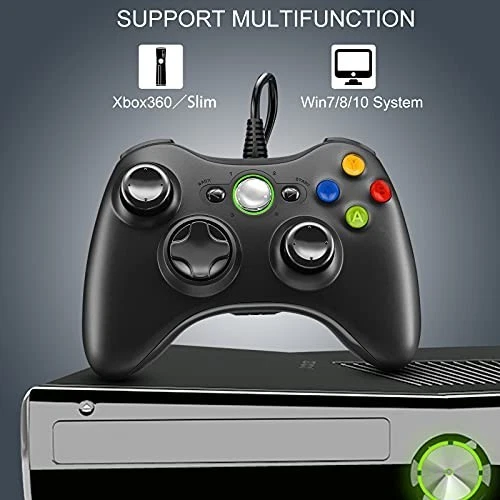 Manette Jeux Vidéo USB Filaire PC Microsoft Windows Console XBOX 360 Vibration - Photo 3/4