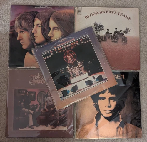 CLASSIC ROCK LP LOT: RUSH, DOOBIE BROTHERS, BLOOD SWEAT TEARS, EMERSON LAKE PALM