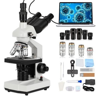 40-5000x Three-lens Biological Outdoor Education Student Laboratory Microscope