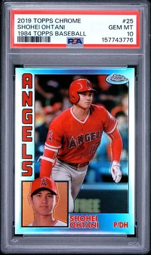 PSA 10 GEM MINT  2019 TOPPS CHROME 1984 TOPPS BASEBALL #25 SHOHEI OHTANI MVP !!