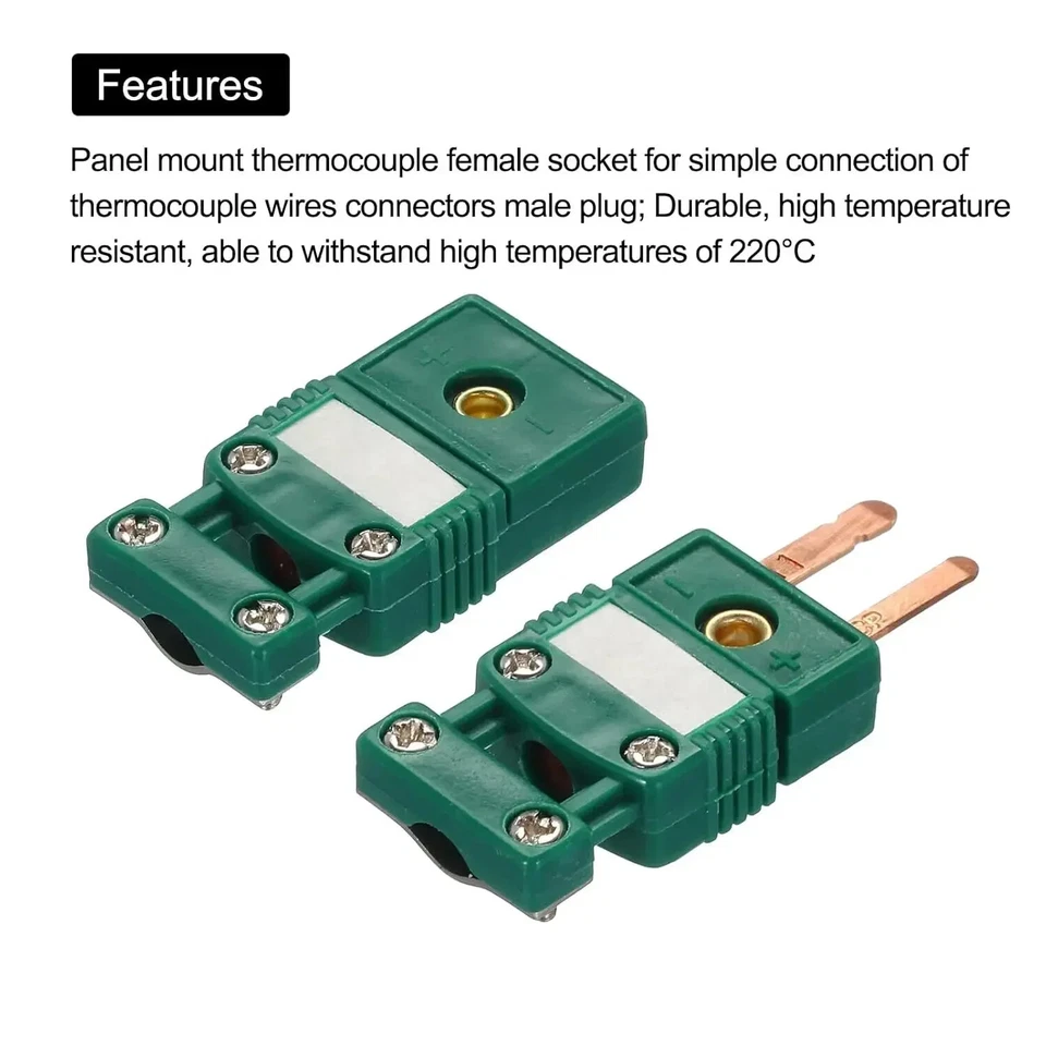 R/S Type Thermocouple Wire Connectors Female Male Plug with Fixing Clamp - Image 3 of 3