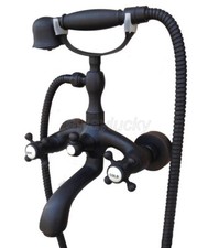 Wall Mount Clawfoot Bathtub Faucet Oil Rubbed Bronze Mixer Tap with Hand Shower