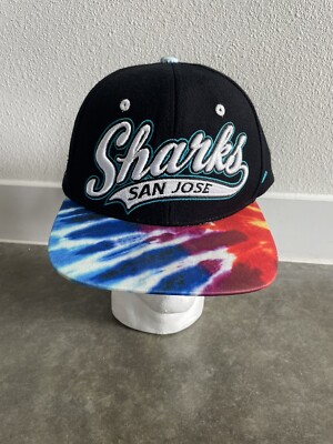 Zephyr NHL San Jose Sharks Tie-Dye Flat Bill SnapBack Hat Very Rare Sample