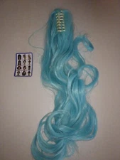 22" Hair Piece Pony Tail Clip On Extension Voluminous Wavy Heat Resisting