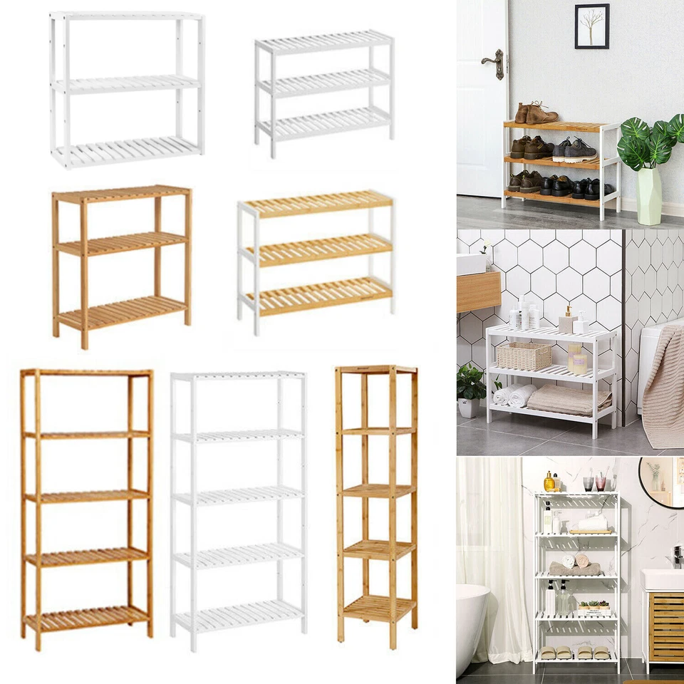 Standregal Badregal Bambus Schuhregal Balkonregal Küchenregal Handtuchregal - Bild 2 von 4