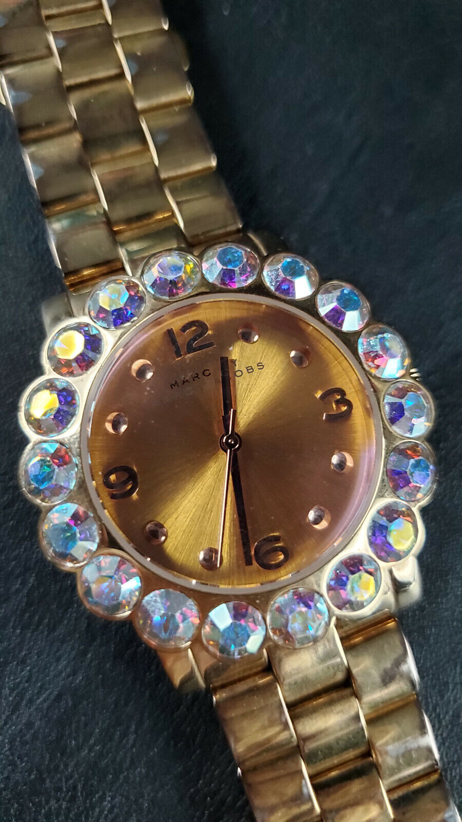 Marc By Marc Jacobs Large Crystal & Rose Goldtone Stainless Steel Ladies Watch -