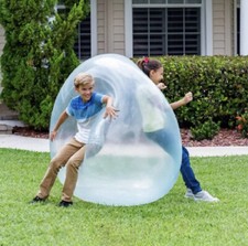 Kids Bubble Ball Balloon Blowing Transparent Bubble Inflatable Ball Games Toys B