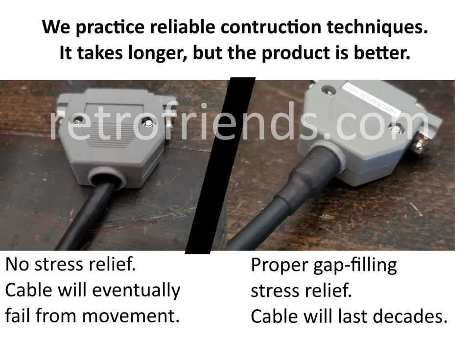 AMIGA DB23 RGB Female to DB9 Female 1080 MONITOR CABLE 5 ft. - NEW - Image 3 of 4