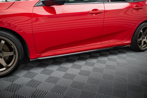 Seitenschweller Ansatz FüR Honda Civic SI Mk10 Schwarz Hochglanz Schweller-image