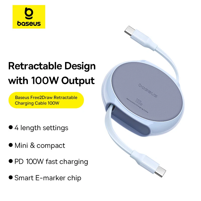 Cabo USB C retrátil 100W cabo para iPhone 15 Plus Pro Max cabo carregador rápido - Imagem 2 de 4