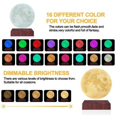 Moon Lamp 3D Printing Magnetic Levitating Moon Light Lamps for Home、Office Decor