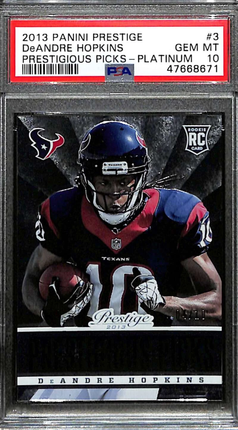 DeAndre Hopkins Panini Prestige Prestigious Picks #3 Platinum