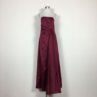 structured mikado strapless long bridesmaid dress