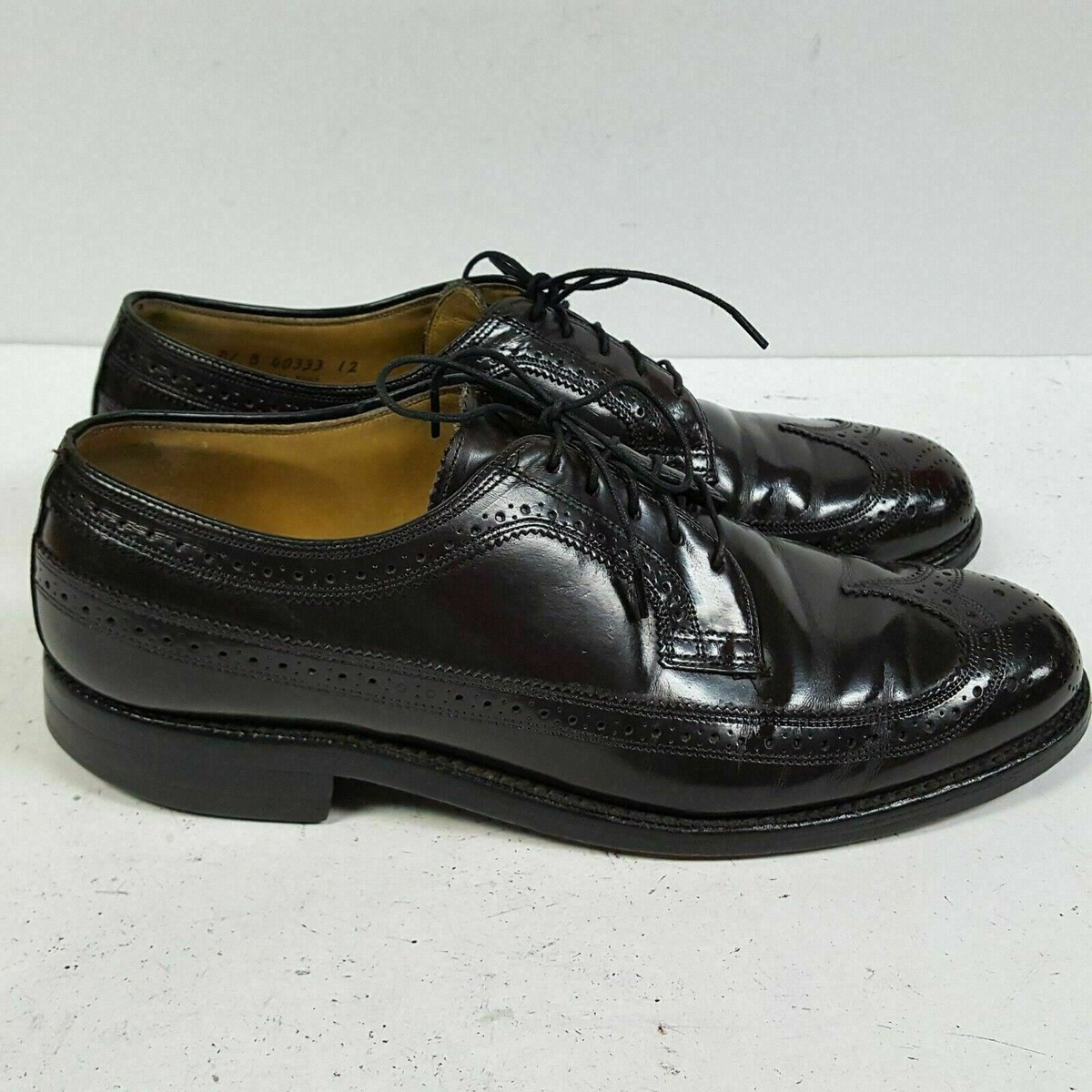 Johnston & Murphy Limited Collection Men\'s Wingtip Dress‎ Shoes Size 9.5 D/B USA Johnstone Murphy 24-93210 Leather Slip Tie Wingtips Oxfords  main image 4