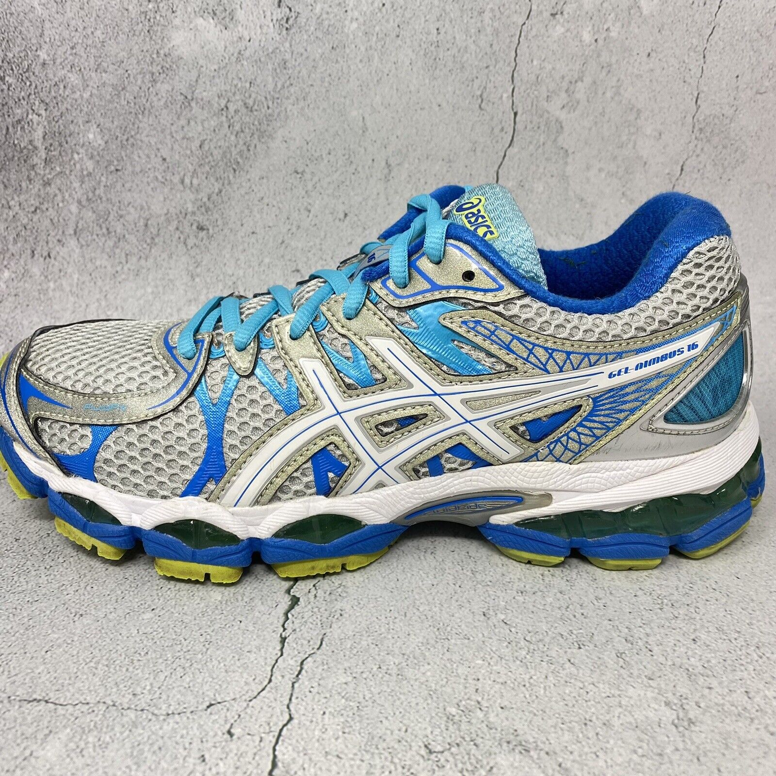 ASICS 16 Womens Sz M (B) Running Gray Blue White T485N | eBay