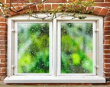 3D Rainwater O2152 Window Film Print Sticker Cling Stained Glass UV Block Fa