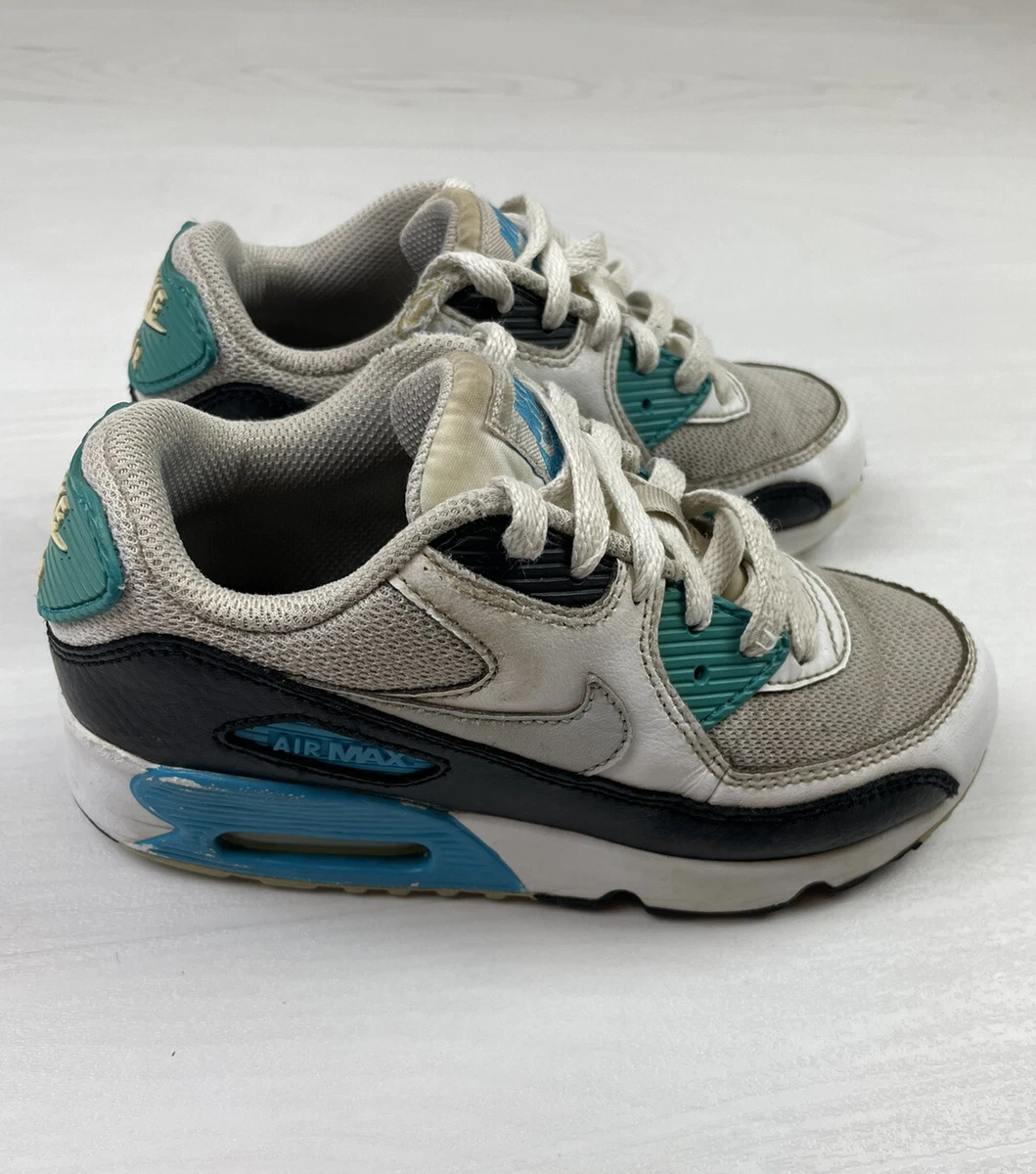 Verschuiving Kilometers getrouwd Nike Air Max 90 GS Size 1Y Retro White-Blue | eBay