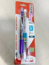NEW Pentel EnerGize Deluxe .7mm Mechanical Pencil Violet w/Lead & Eraser Refills