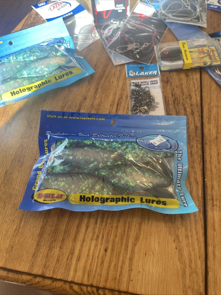 "Paquete de 4 holográficos Spike-It Diamond Flash 6"" SW Shad negro/claro" Foto 2 de 4