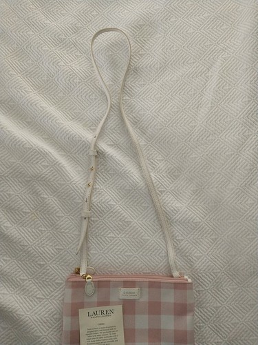 RALPH LAUREN UMHÄNGETASCHE ROSA & WEISS KARIERT MIT ECHTHEITSKARTE  - Bild 13 von 23