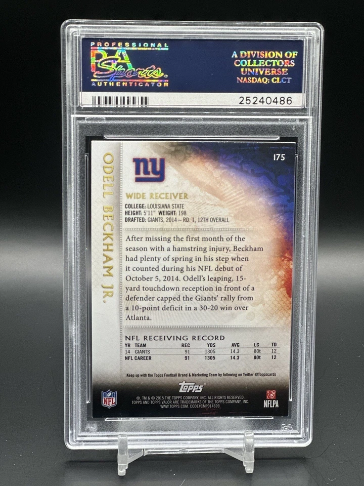 ODELL BECKHAM 2015 Topps Valor #175 Psa 8.5 - Image 2 of 2